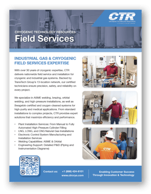 Cryogenic & Industrial Gas Systems Installation & FIeld Services_Brochure Cover