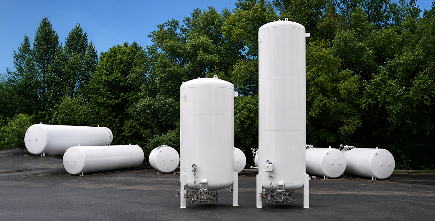 Vertical Cryogenic Bulk Storage Tanks - Engineering Fabrication forLin Lox Lar - 10-2